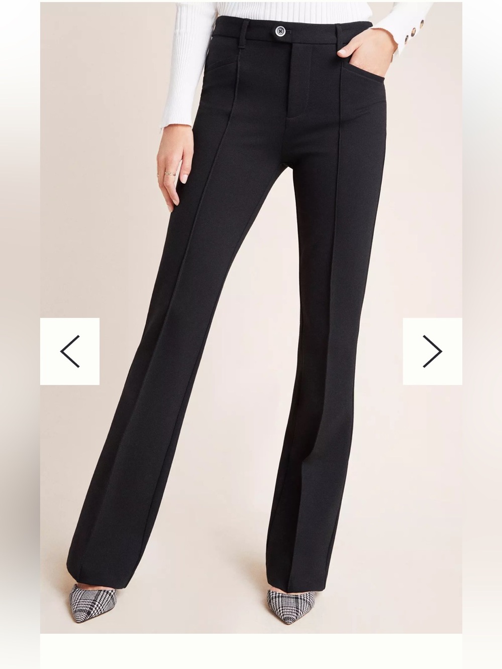 Anthropologie Black Tailored Flare Trousers